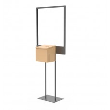 FixtureDisplays® Stand, Bulletin Poster Donation Ballot Collection with Beight Metal Box 11063+10918-BEIGE