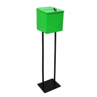 FixtureDisplays® Stand with Metal Donation Box Suggestion Box Charity Box Fundraising Box Tithes & Offering Box 8.6