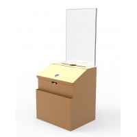 FixtureDisplays® metal donation suggestion sign holder offering charity fundraising box tithing prayer feedback church collection cash tithe alms key lock safe business card drop ballot election steel sturdy hotel inter office mail wall mount letter rent 