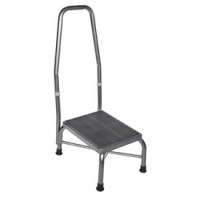 Drive Medical Step Stool with Handrail - Non-Skid Rubber Footstool Platform 13031-1SV 1119162