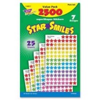 Trend® Star Smiles SuperShapes Stickers Value Pack, 2500 Stickers/Pack 1119281