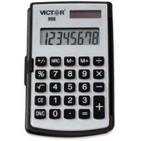 Victor® 8-Digit Pocket Calculator, 908, Dual Power, 2-7/8