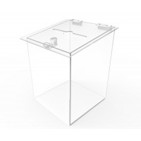FixtureDisplays® Box, Clear Ghost Acrylic Donation 6.5