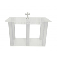 FixtureDisplays® Clear Acrylic Plexiglass Church Holy Communion Table Rememberance of Me Optional 47X18X33