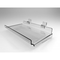 FixtureDisplays® Clear Acrylic Plexiglass Slatwall Shelf with Lip 11709-12B