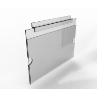 FixtureDisplays® Clear Plexiglass Acrylic Slatwall Literature Holder Landscape 7.8x11