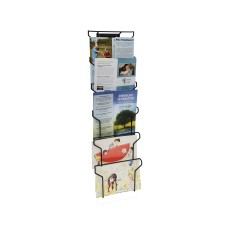 FixtureDisplays® Wall Mount Greeting Card Post Card Display Wire Rack Black Horizontal Landscape 7x5