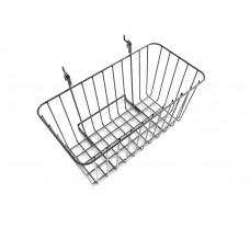 12 x 6 Wire Rectangular Basket for Gridwall or Slatwall - Black 119076