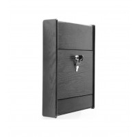 FixtureDisplays® Wooden Ballot Box for Tabletop or Wall, Locking Hinged Door - Black 120037