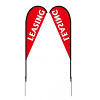 FixtureDisplays® Banner, Flag, Advertising, Pole Set, Outdoor Retail, Leasing Feather Flag 12013-LEASING