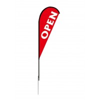 FixtureDisplays® Banner, Flag, Advertising, Pole Set, Outdoor Retail, Open Feather Flag 12013-Open