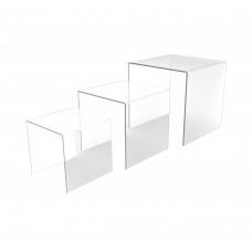 FixtureDisplays® Set of 3 Clear Acrylic Display Riser (5