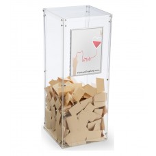 FixtureDisplays® Clear Plexiglass Acrylic Lucite Donation Box,Fund Raising Stand Display with Sign Holder 13192+12065