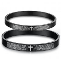 FixtureDisplays® Metal Christian Bracelet with Cross and Spanish Scripture 13282