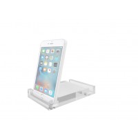 FixtureDisplays® Details about iphone/ipad/ Android Phone Tablet Holder Stand Thick Crystal Clear Acrylic Sharp Angle Look Groove is 11mm Deep 14707