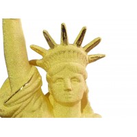 FixtureDisplays® 24K Gold Casted Statue of Liberty with Plexiglass Cover 14708