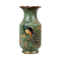 FixtureDisplasy Porcelain Vase Peacock Decor Vase Vintage Look Vase China Vase Ceramic Vase 13