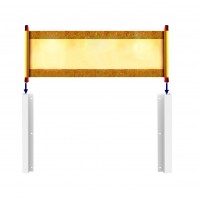 FixtureDisplays® scroll painting wall mount bracket long chinese painting horizontal hanging 15012-2PK