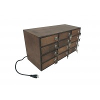 FixtureDisplays® 12-Slot Plywood Cellphone iPad Mini Charging Station Locker Assignment Mail Slot Box 15232