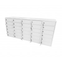 FixtureDisplays® 30-Slot Cell Phone iPad Mini STORAGE Station Lockers Assignment Mail Slot Box 15254 Pre-order only No Charging Capability - For Charging Lockers purchase SKU 15252.Pre-Order Only