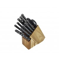 17-Piece Kitchen Cutlery Knife Block Set Stainless Steel Chef Wood Professional 15276