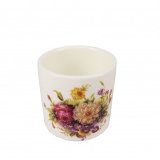 FixtureDisplays® Small 2 PACK Ceramic Porcelain Tea Cup with Floral Design, 2.5X2.5X2.75