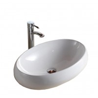FixtureDisplays® White Oval Porcelain Above Over Counter Sink 15871