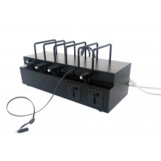 FixtureDisplays® Multifunctional Power Strip Charging Station, 5 retractable cables + 2 USB Ports + 2 AC Outlets, Docking Station, Black 16864