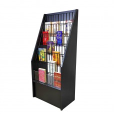 FixtureDisplays® Literature Rack Brochure Leaflet Stand 19 inches wide x 12 inches deep x 44 inches tall Wood (MDF) Metal 1746 Black