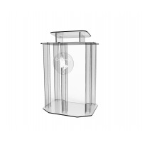 FixtureDisplays® Podium, Clear Ghost Acrylic wrap- around style Pulpit, Lectern With Pray Hand decor 1803-4 - Easy Assembly Required