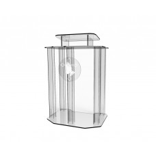 FixtureDisplays® Podium, Clear Ghost Acrylic wrap- around style Pulpit, Lectern With Pray Hand decor 1803-4 - Easy Assembly Required