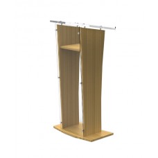 FixtureDisplays® Wood Podium with Clear Front Panel, 48