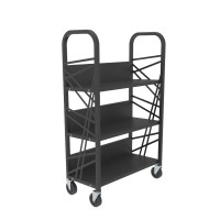 FixtureDisplays® Metal Book Cart Library Cart Pew Cart Mobile Book Storage School Book Organier 18465