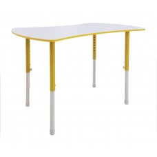 FixtureDisplays® Adjustable Height Preschool Activity Table Collaborative Desk Bow Tie Shape Preschool Table 18538-YELLOW