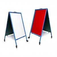 FixtureDisplays® Double-sided Easel with Dry Erase   Magnetic Surfaces - Blue 19531