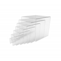 FixtureDisplays® Clear Plexiglass Lucite Acrylic Display Risers - Set of 7 - 1/8