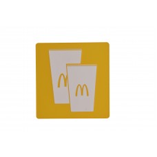 FixtureDisplays® Yellow Paper Cup Storage Sign Recylce Bin Sign McDonalds Paper Recycle Bin Sign  20825CupsYELLOW