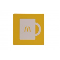 FixtureDisplays® Yellow Mugs Storage Sign Recylce Bin Sign McDonalds Beverage Recycle Trash Can Sign 20825MugsYELLOW