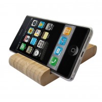 FixtureDisplays® Desktop Bamboo Cell Phone Holder, Natural Wooden Cell Phone Stand,Portable Smartphone Holder for All Kinds of Phone, Such as iPhone Samsung Huawei Other Smartphones and Tablets 21646