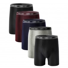 FixtureDisplays®  5PK Men's Soft Cotton Boxer Briefs Fly Front Underwear Size: M. Fit for waist size: 27.6
