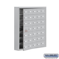 Salsbury Cell Phone Storage Locker - with Front Access Panel - 7 Door High Unit (5 Inch Deep Compartments) - 35 A Doors (34 usable) - steel - Surface Mounted - Master Keyed Locks