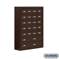 Salsbury Cell Phone Storage Locker - 7 Door High Unit (8 Inch Deep Compartments) - 20 A Doors and 4 B Doors - Bronze - Surface Mounted - Master Keyed Locks