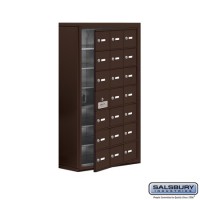 Salsbury Cell Phone Storage Locker - with Front Access Panel - 7 Door High Unit (8 Inch Deep Compartments) - 21 A Doors (20 usable) - Bronze - Surface Mounted - Master Keyed Locks
