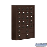 Salsbury Cell Phone Storage Locker - 7 Door High Unit (8 Inch Deep Compartments) - 20 A Doors and 4 B Doors - Bronze - Surface Mounted - Resettable Combination Locks