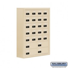 Salsbury Cell Phone Storage Locker - 7 Door High Unit (8 Inch Deep Compartments) - 20 A Doors and 4 B Doors - Sandstone - Surface Mounted - Resettable Combination Locks