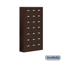 Salsbury Cell Phone Storage Locker - 7 Door High Unit (5 Inch Deep Compartments) - 21 A Doors - Bronze - Surface Mounted - Resettable Combination Locks