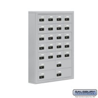 Salsbury Cell Phone Storage Locker - 7 Door High Unit (5 Inch Deep Compartments) - 20 A Doors and 4 B Doors - steel - Surface Mounted - Resettable Combination Locks