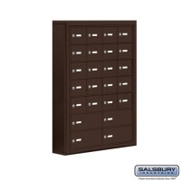 Salsbury Cell Phone Storage Locker - 7 Door High Unit (5 Inch Deep Compartments) - 20 A Doors and 4 B Doors - Bronze - Surface Mounted - Master Keyed Locks