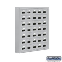 Salsbury Cell Phone Storage Locker - 7 Door High Unit (5 Inch Deep Compartments) - 35 A Doors - steel - Surface Mounted - Resettable Combination Locks