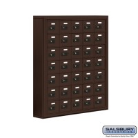 Salsbury Cell Phone Storage Locker - 7 Door High Unit (5 Inch Deep Compartments) - 35 A Doors - Bronze - Surface Mounted - Resettable Combination Locks